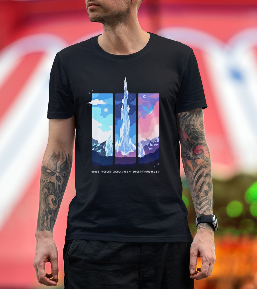 Was Your Journey Worthwhile Cosmic Mountain Sky Triptych T-Shirt