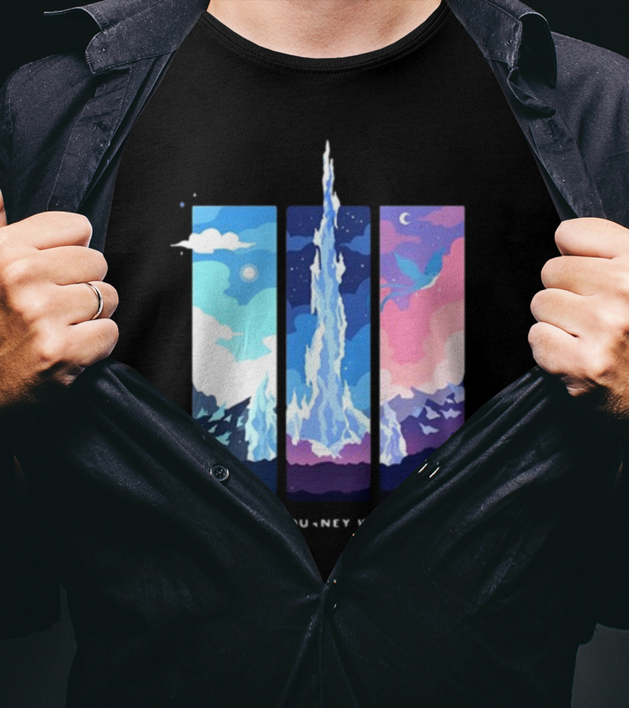Was Your Journey Worthwhile Cosmic Mountain Sky Triptych T-Shirt
