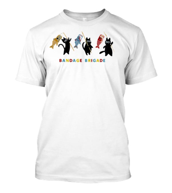 Bandage Brigade Cats With Colorful Fish Kites T-Shirt