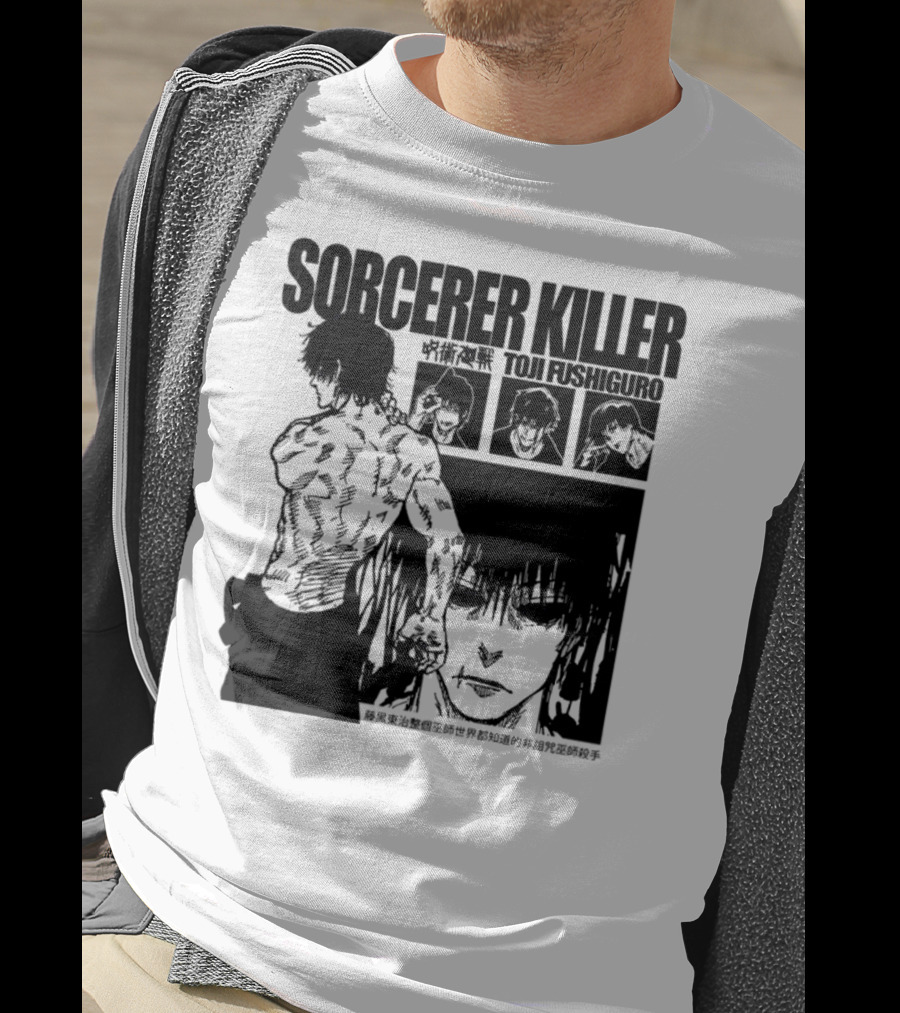 SORCERER KILLER TOJI FUSHIGURO Jujutsu Kaisen Manga Panels T-Shirt