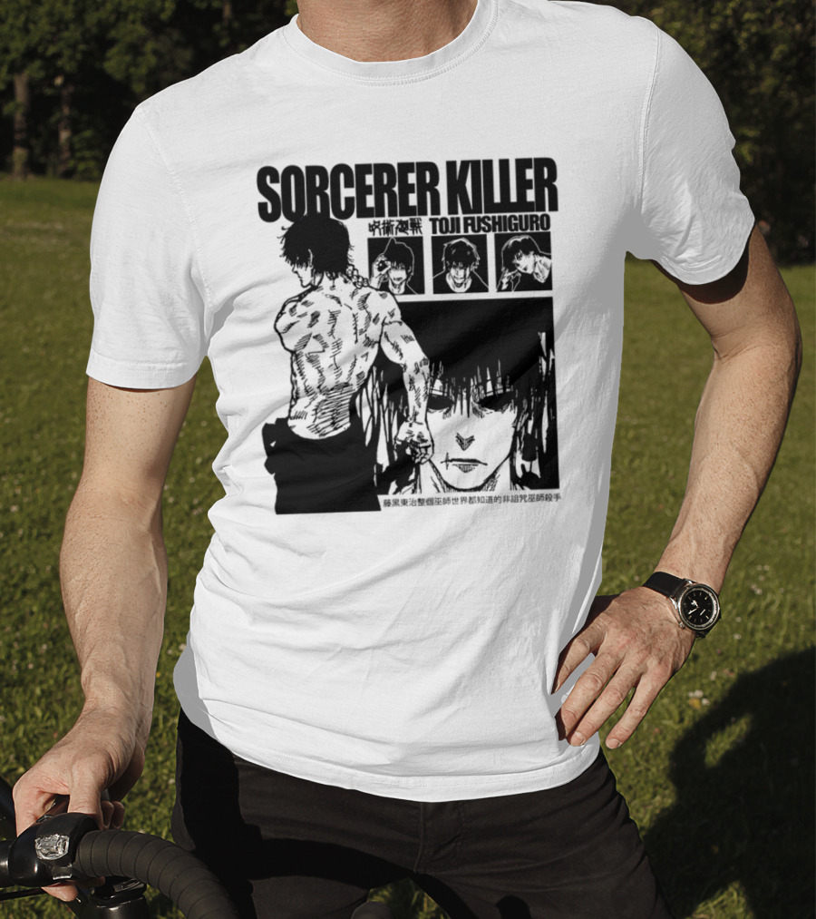 SORCERER KILLER TOJI FUSHIGURO Jujutsu Kaisen Manga Panels T-Shirt