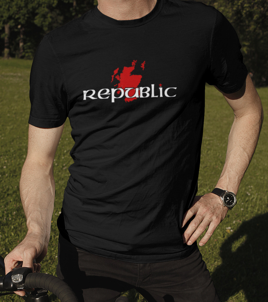 Republic Scottish Map Red Star T-Shirt