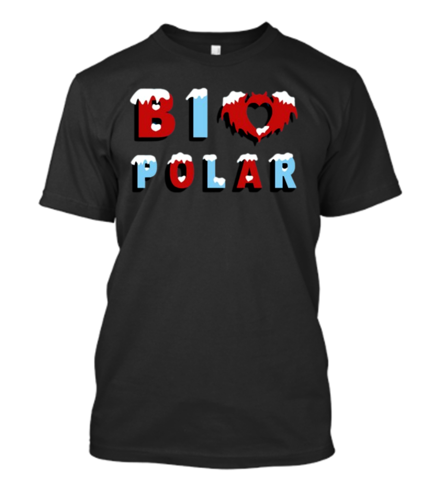 Thirtyninety Bipolar Bi Love Heart Snow New T-Shirt