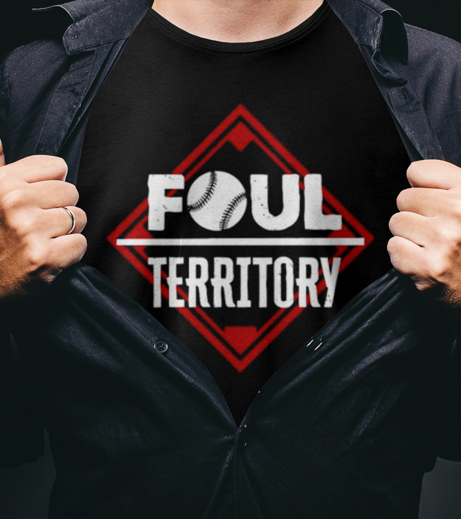 Foul Territory Baseball Diamond Red T-Shirt