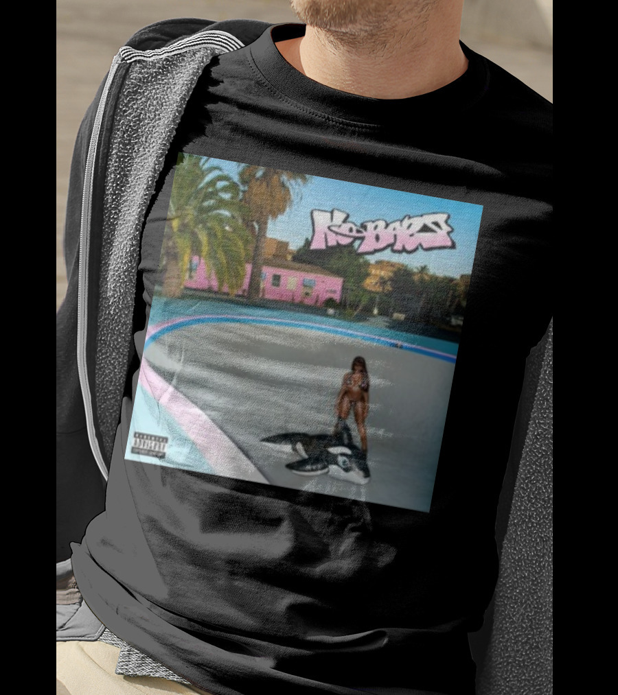 Thegirljt No Bars Inflatable Whale Pool Void Pink House Palm Trees T-Shirt