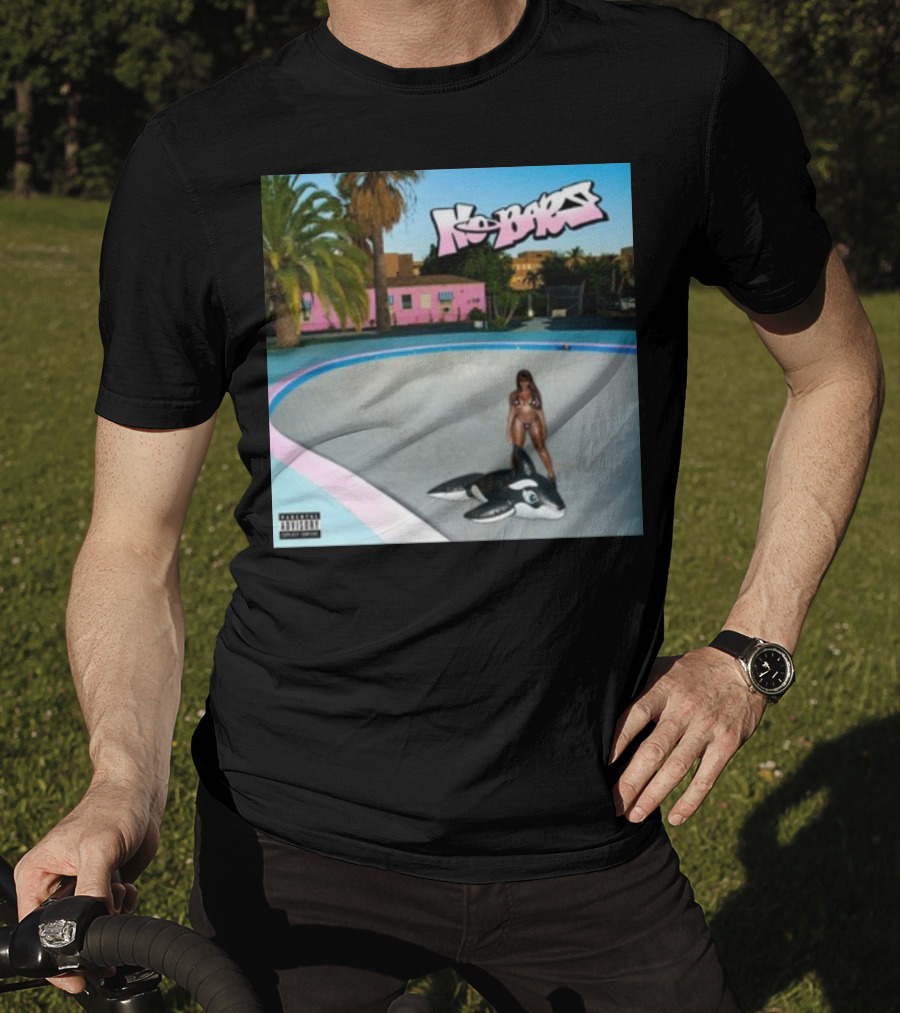 Thegirljt No Bars Inflatable Whale Pool Void Pink House Palm Trees T-Shirt