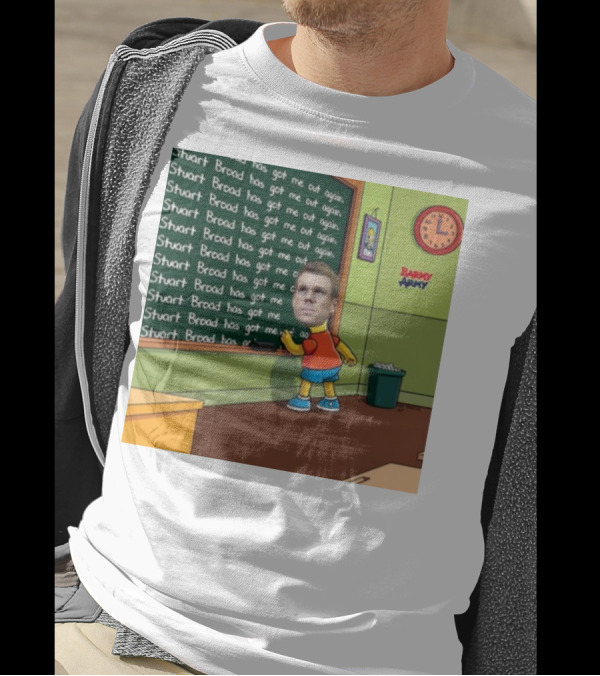 Stuart Broad Has Got Me Out Again Barmy Army Warner Chalkboard Cartoon T-Shirt
