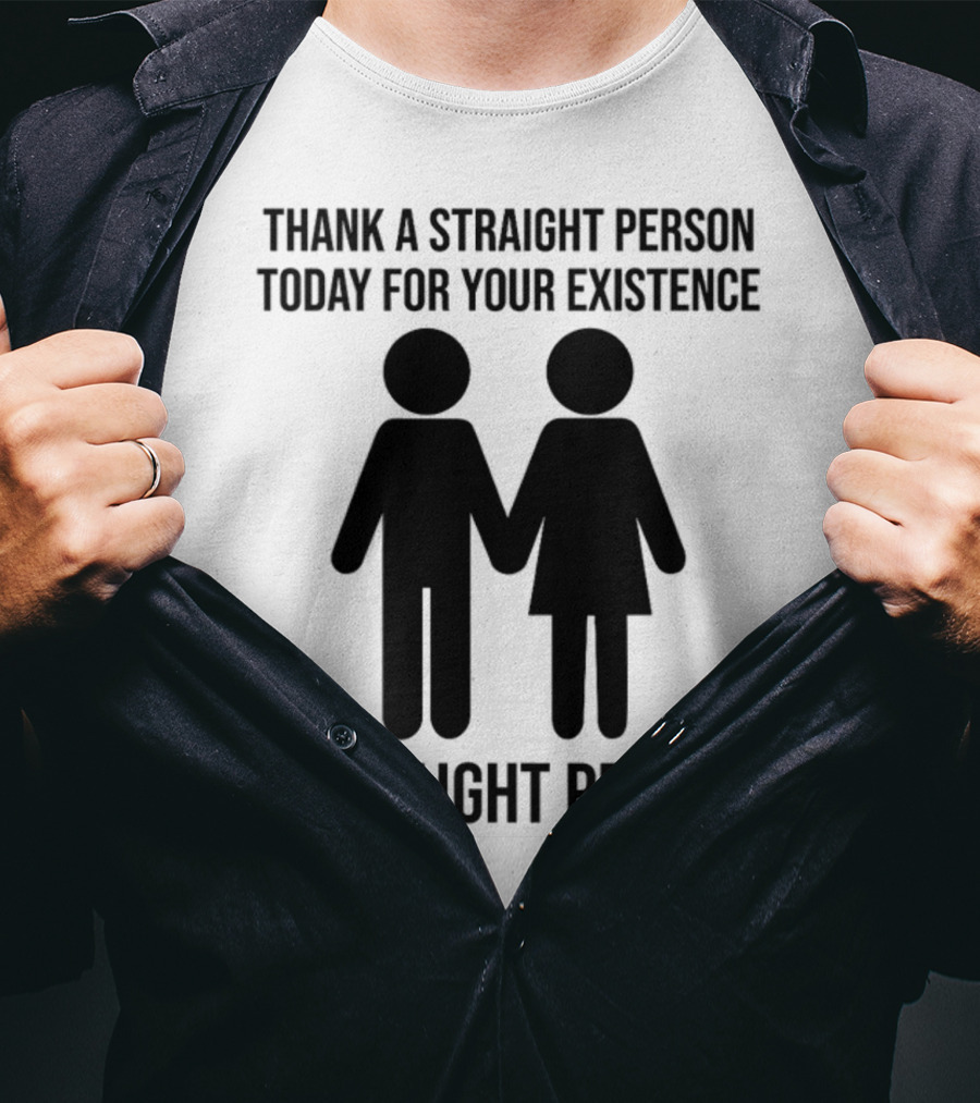 Thank A Straight Person Today For Your Existence Straight Pride Iconic Figures T-Shirt