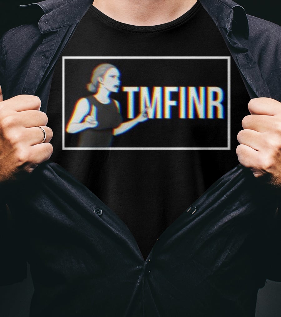 TMFINR Meme Glitch Effect Woman Pointing T-Shirt