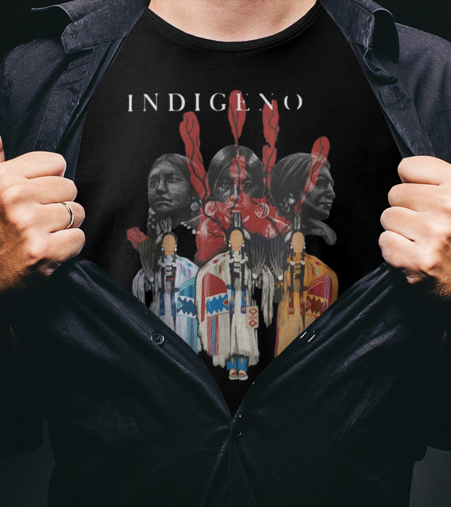 INDIGENO Native American Indigenous Red Hand Indian Ravens T-Shirt