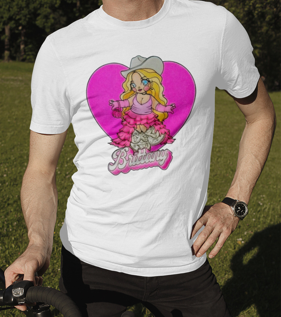 Brittany Heart Cowgirl Doll Boots Pink Ruffles Cartoon T-Shirt