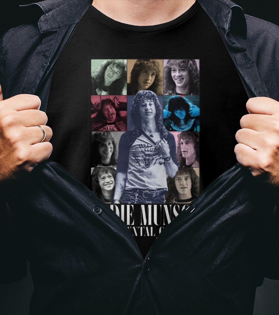 Eddie Munson Most Mental Concert Collage With Iconic Moments T-Shirt