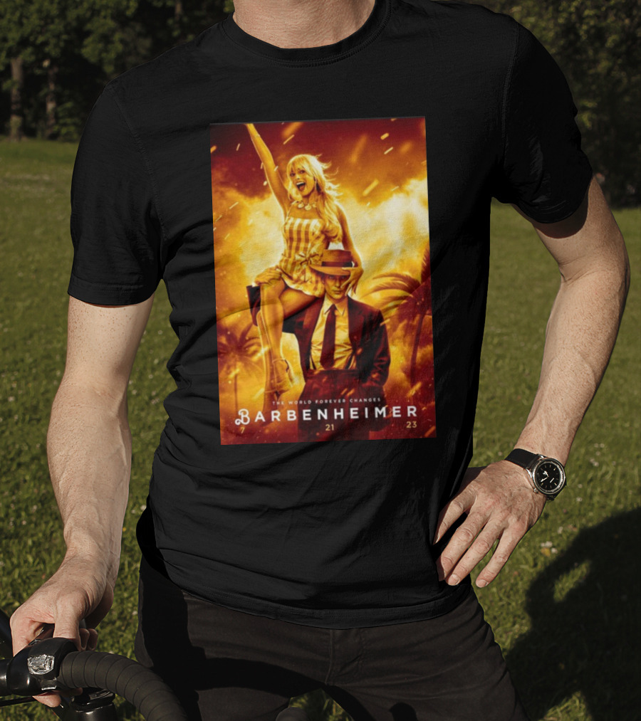Barbenheimer 7 21 23 The World Forever Changes Stevereevesart T-Shirt