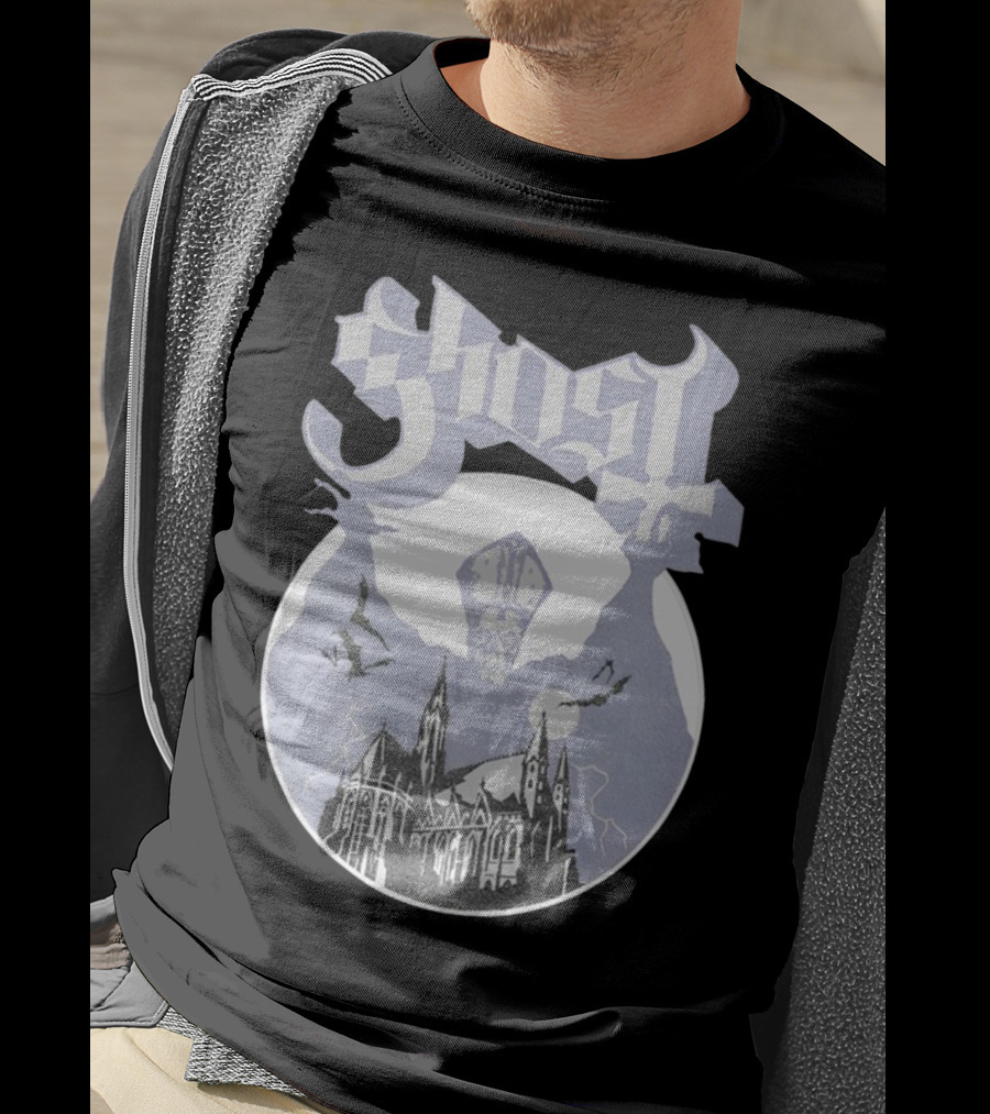 Ghost Opus Pastel Raglan Cathedral And Cardinal Bat T-Shirt