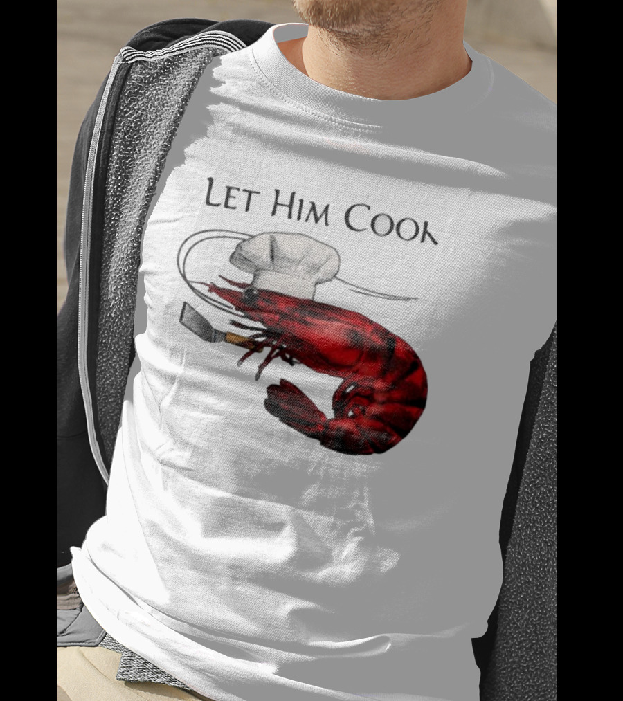 Let Him Cook Shrimp Chef Hat Cooking Spatula T-Shirt
