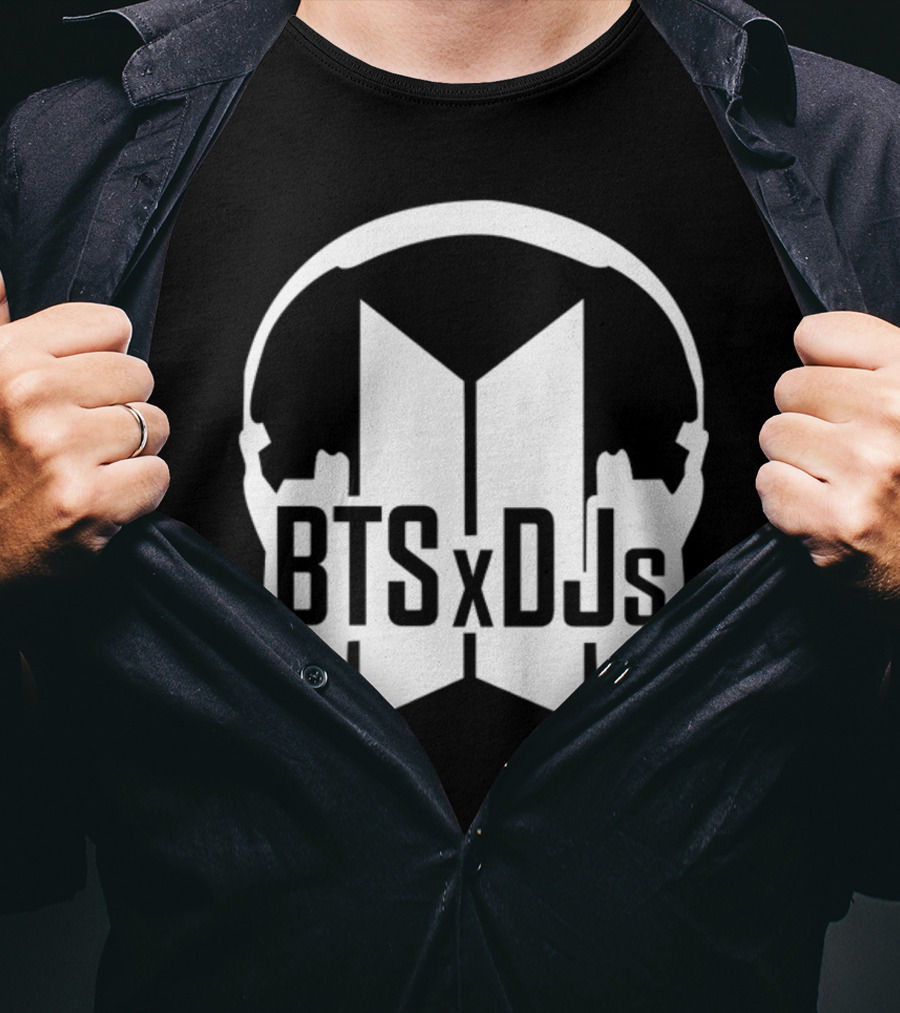 BTS X DJs Headphones Logo Collaboration T-Shirt
