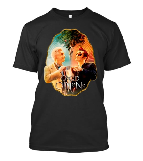 Good Omens A Toast To The World With Angel And Demon Under Tree T-Shirt