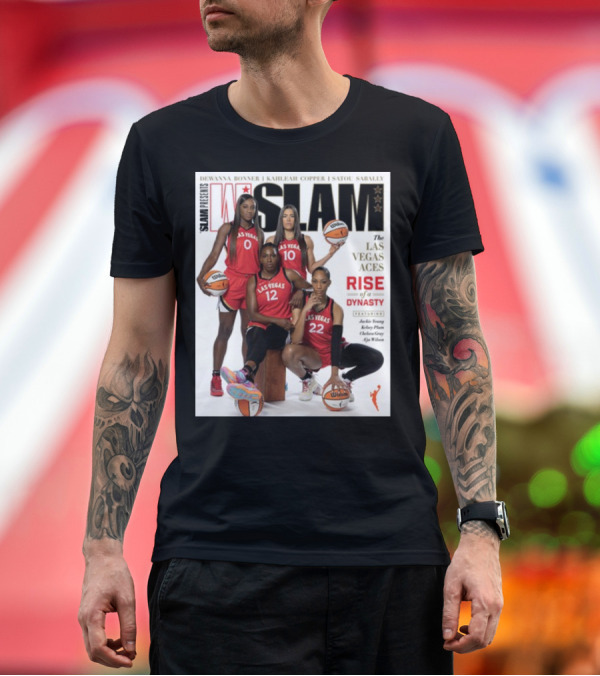 Premium T-Shirt: SLAM Presents Las Vegas Aces Rise of a Dynasty Dewanna Bonner Kahleah Copper Satou Sabally T-Shirt SLAM Presents Las Vegas Aces Rise of a Dynasty Dewanna Bonner Kahleah Copper Satou Sabally T-Shirt