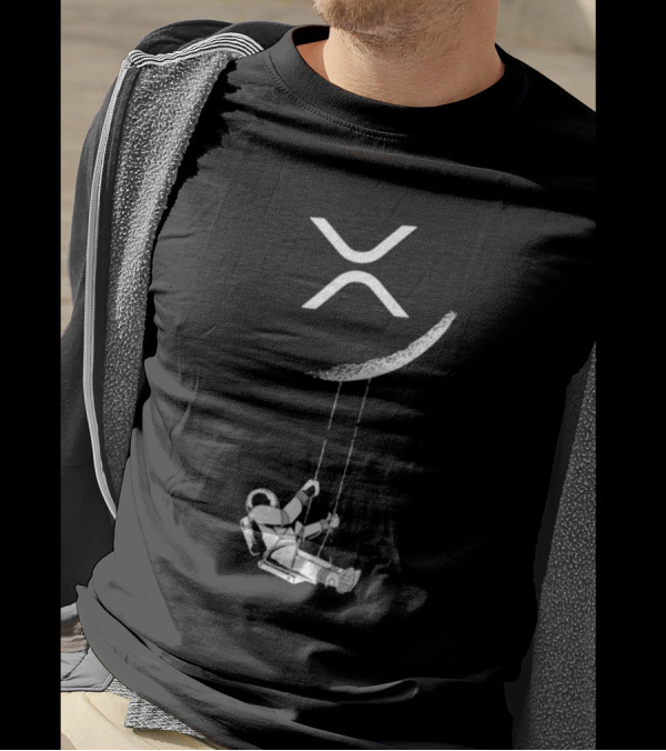 Lyndsey XRP Blockchain Cryptocurrency Community Astronaut Swinging On Moon T-Shirt