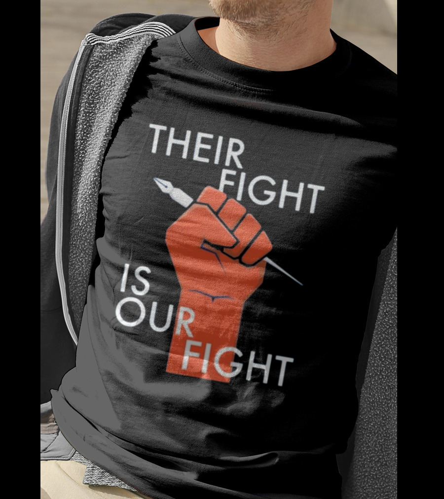 Sag-Aftra United Solidarity With Raised Fist Pencil Protest T-Shirt