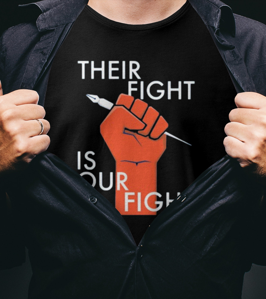 Sag-Aftra United Solidarity With Raised Fist Pencil Protest T-Shirt