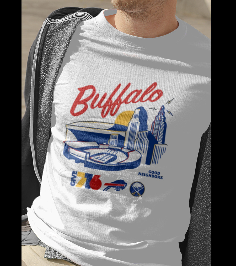 Buffalo Good Neighbors Skyline Give 716 Sabres Bills Elements T-Shirt