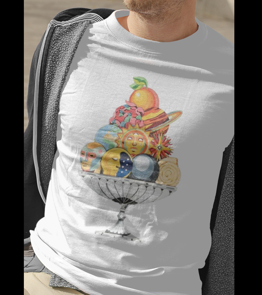 Casablanca Celestial Sun Moon Planetary Fruit Cosmology T-Shirt