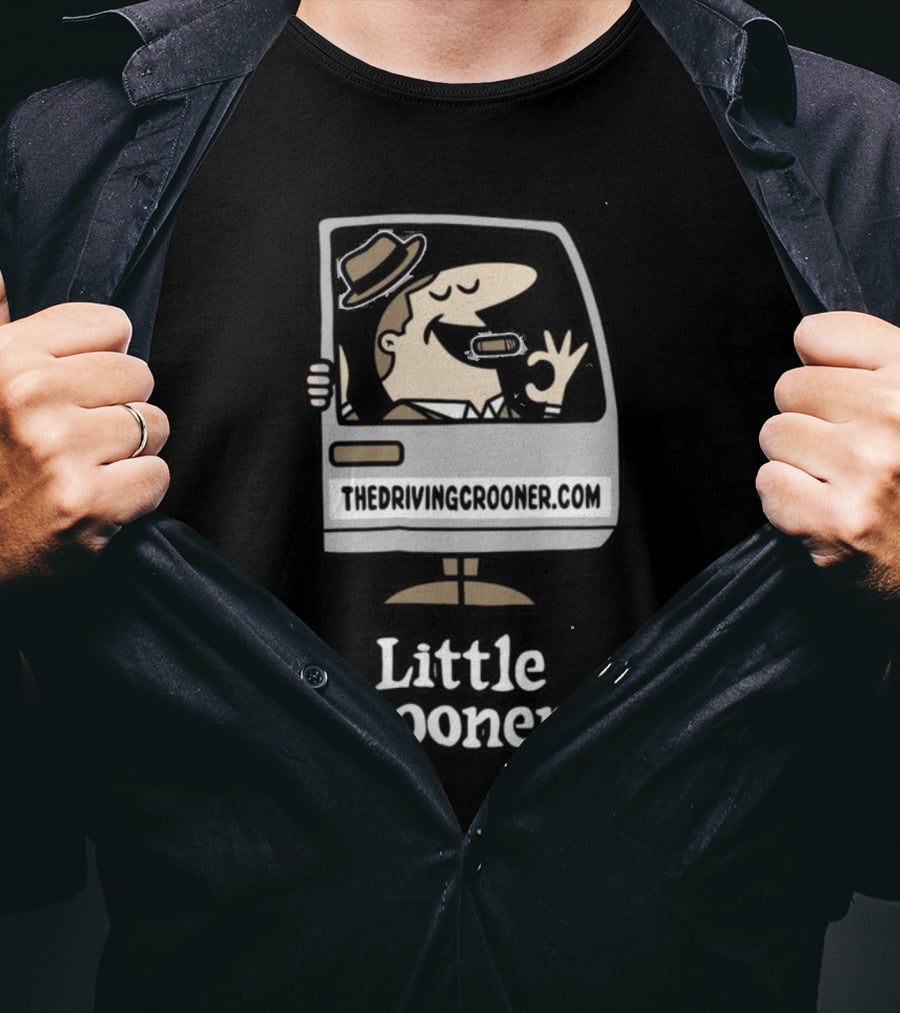 Little Crooners Thedrivingcrooner.com Microphone Character T-Shirt