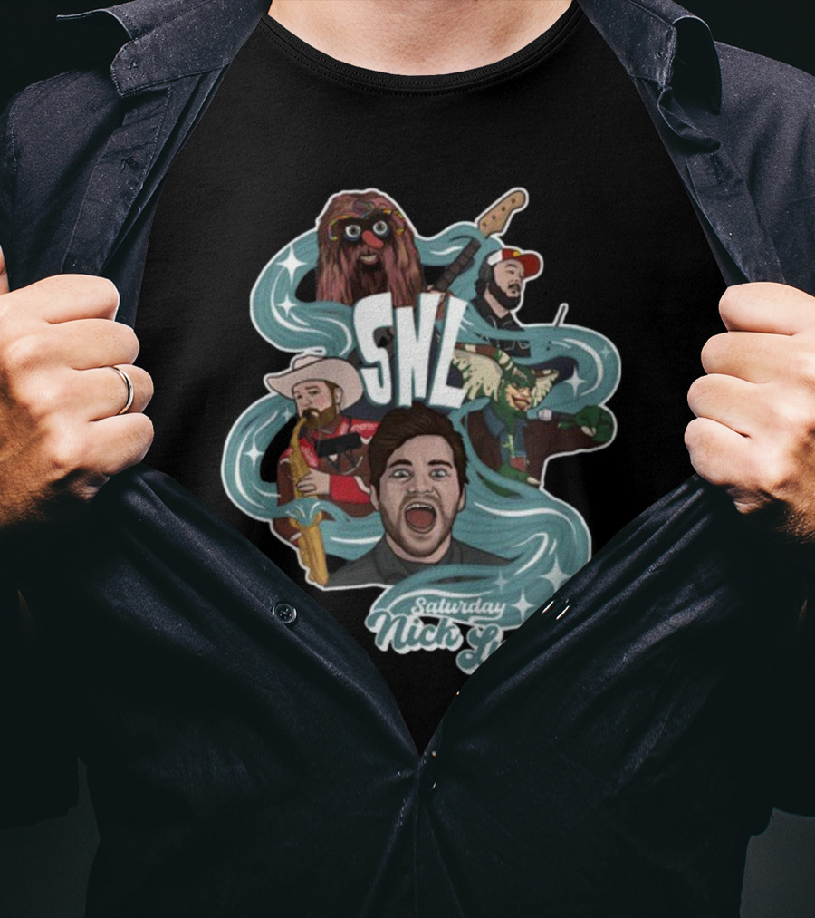 Nick Lutsko SNL Saturday Characters With Guitar And Microphone T-Shirt