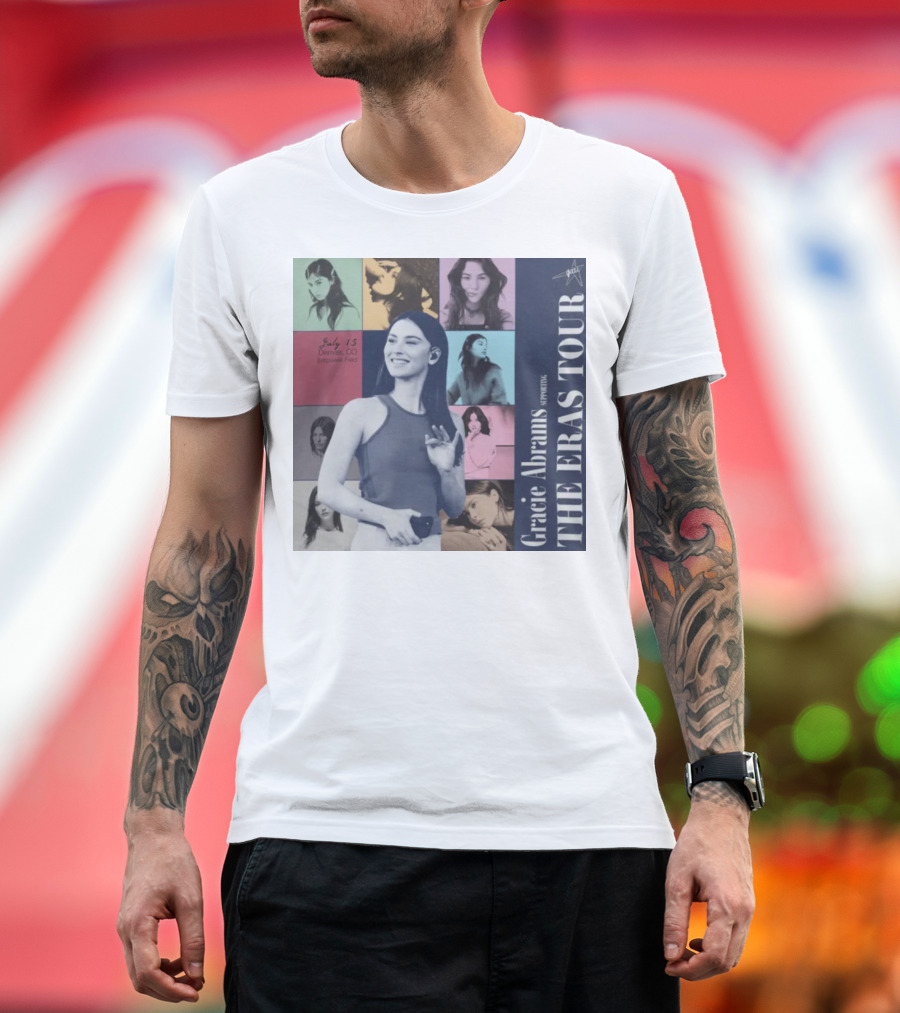 Gracie Abrams Supporting The Eras Tour Denver Event Featuring July 15 Empower Field T-Shirt