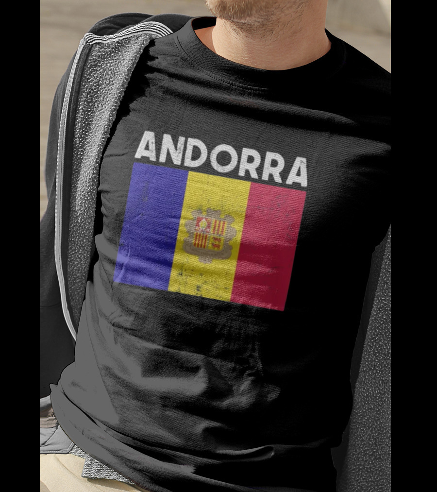 ANDORRA Flag Andorra4032 Iconic Symbol Emblem T-Shirt