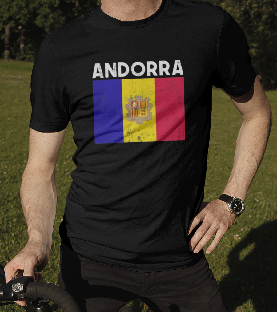 ANDORRA Flag Andorra4032 Iconic Symbol Emblem T-Shirt