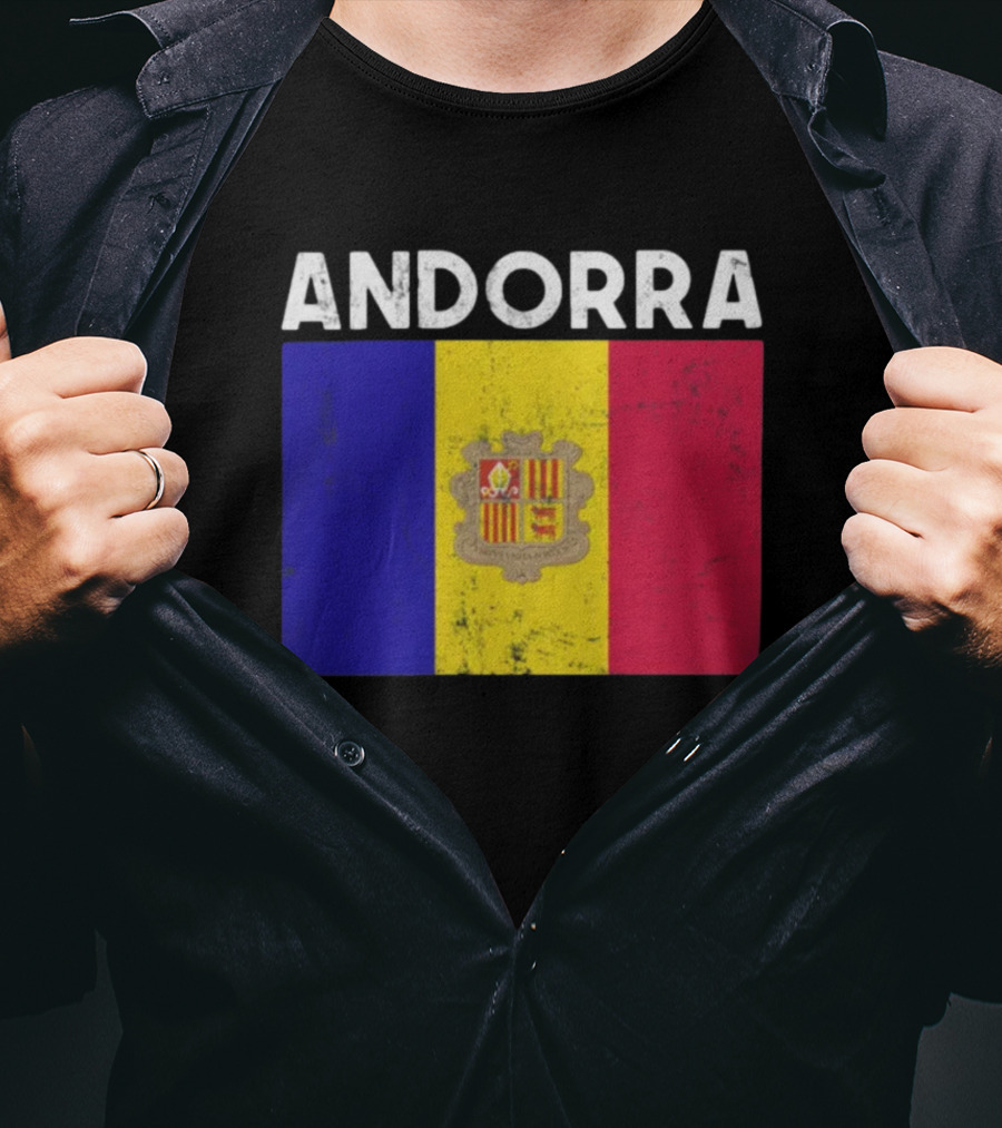 ANDORRA Flag Andorra4032 Iconic Symbol Emblem T-Shirt