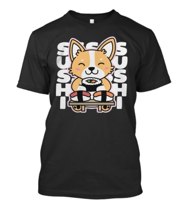 Kawaii Sushi Corgi Cute Anime Dog Japanese Sushi T-Shirt