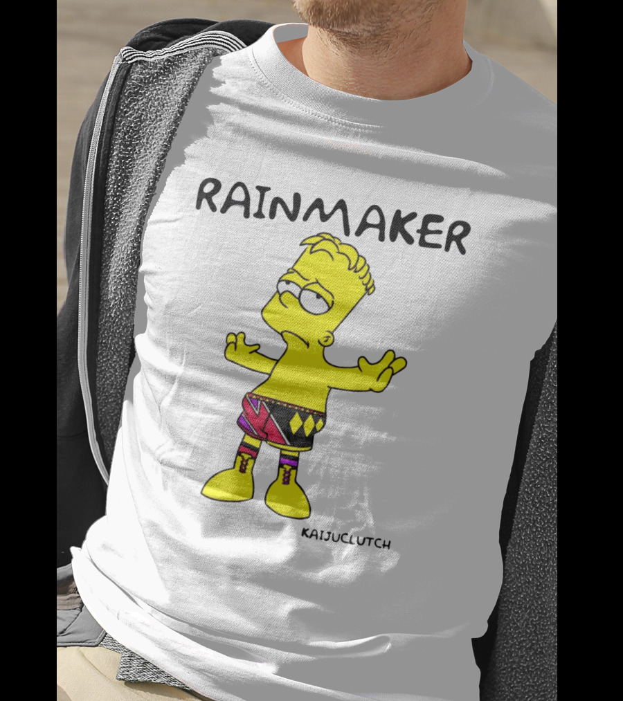 Rainmaker Wrestler Cartoon Character In Colorful Shorts T-Shirt