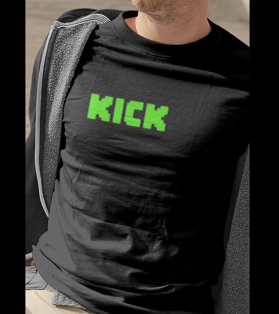 KICK Bold Neon Green Text T-Shirt