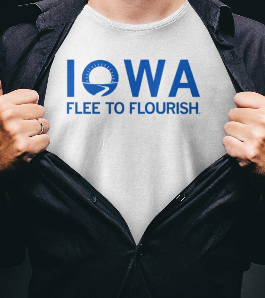 Iowa Flee To Flourish Blue Raygun T-Shirt
