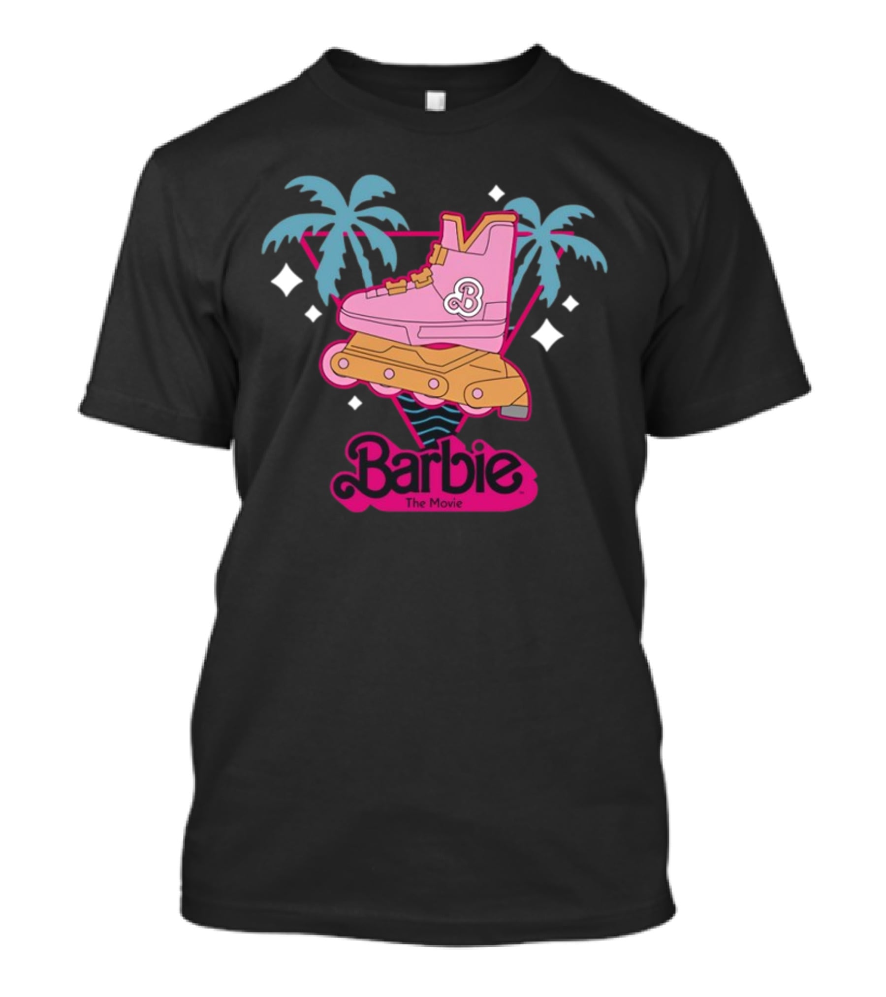 Barbie The Movie Tropical Rollerblade Palm Trees T-Shirt