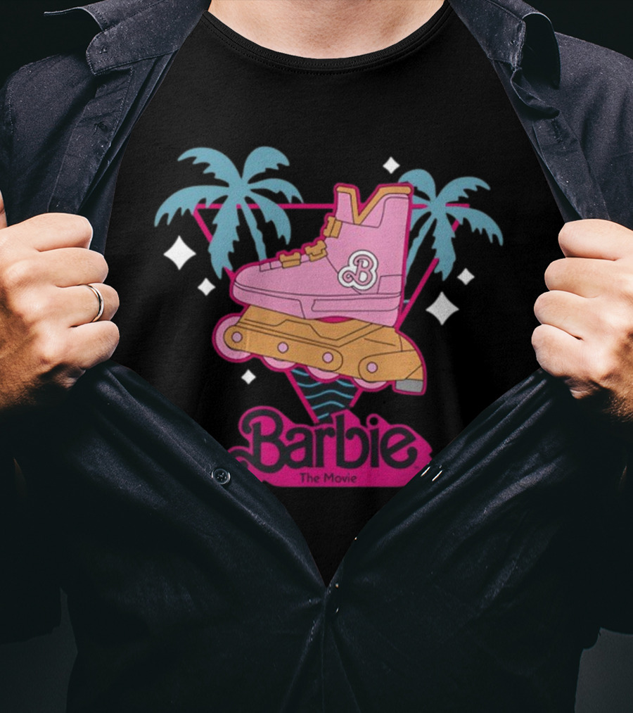 Barbie The Movie Tropical Rollerblade Palm Trees T-Shirt
