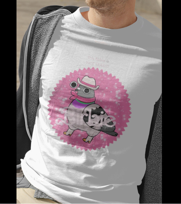 This Birbie Is Not Trash Birbie Pink Sparkle Cowboy Hat Pigeon T-Shirt