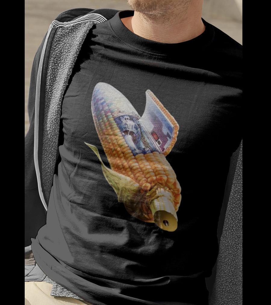 70s Sci-Fi Corn Grass Spacecraft Hybrid T-Shirt