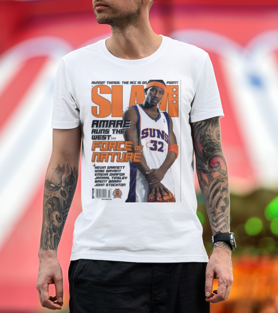 SLAM Amare Runs The West Force of Nature Suns Basketball Star T-Shirt