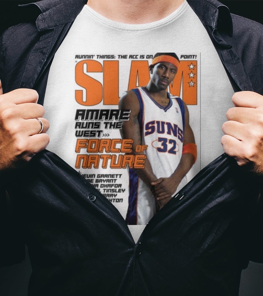 SLAM Amare Runs The West Force Of Nature Suns Basketball Star T-Shirt