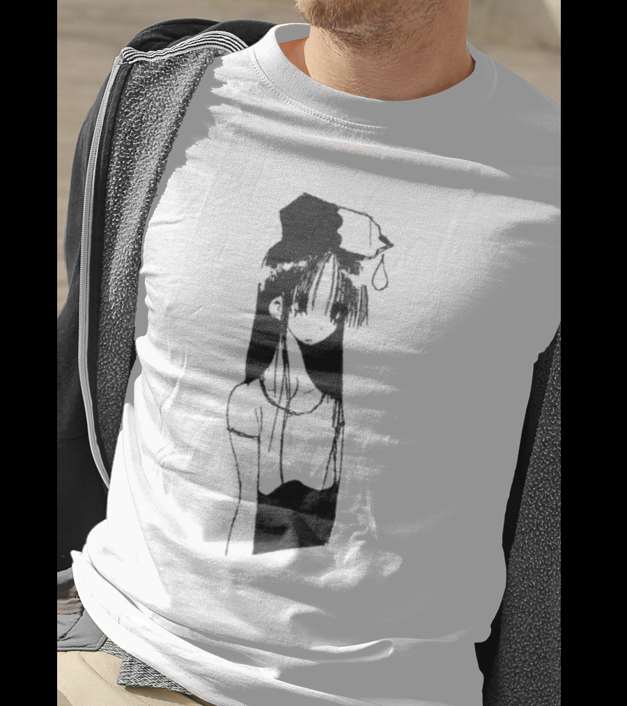 Milk Head Girl Anime Manga Style Oversized T-Shirt