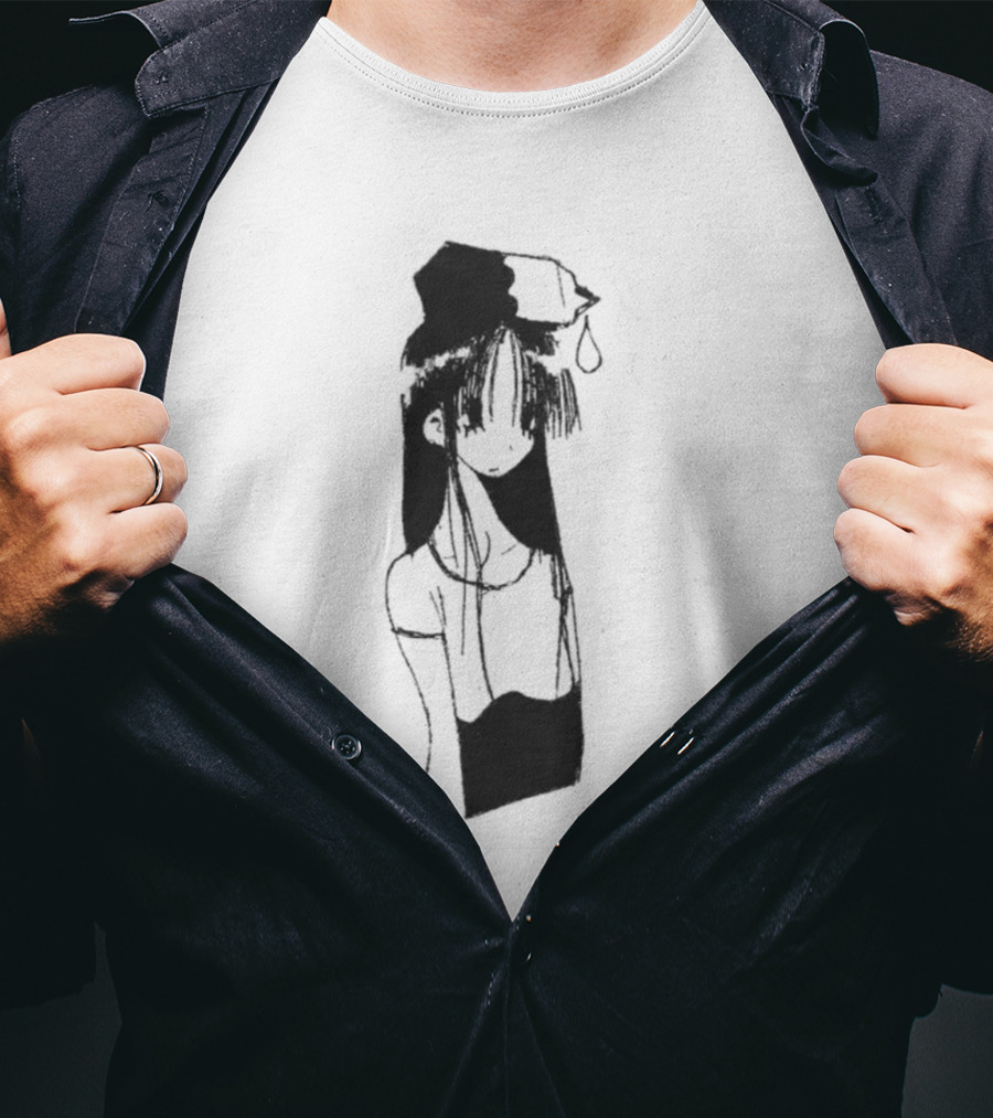 Milk Head Girl Anime Manga Style Oversized T-Shirt
