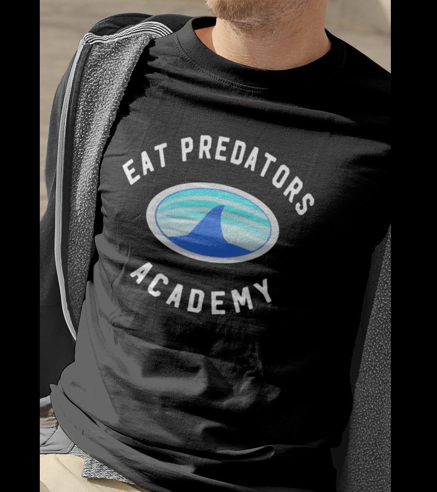 Eat Predators Academy Shark Fin Oval T-Shirt