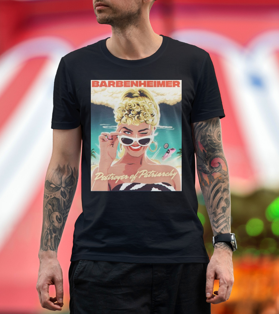 Barbenheimer Destroyer of Patriarchy Nordacious Retro Feminist Empowerment T-Shirt