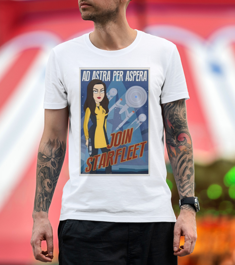 Ad Astra Per Aspera Join Starfleet Retro Space Recruitment T-Shirt