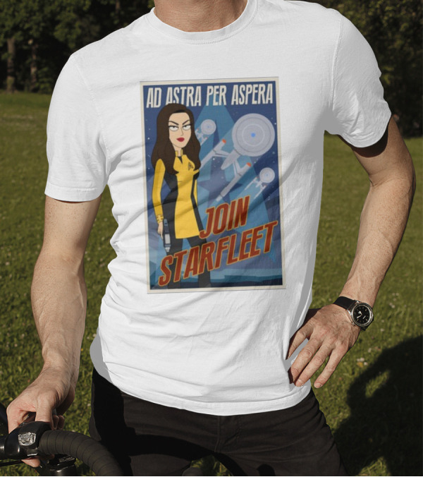 Ad Astra Per Aspera Join Starfleet Retro Space Recruitment T-Shirt