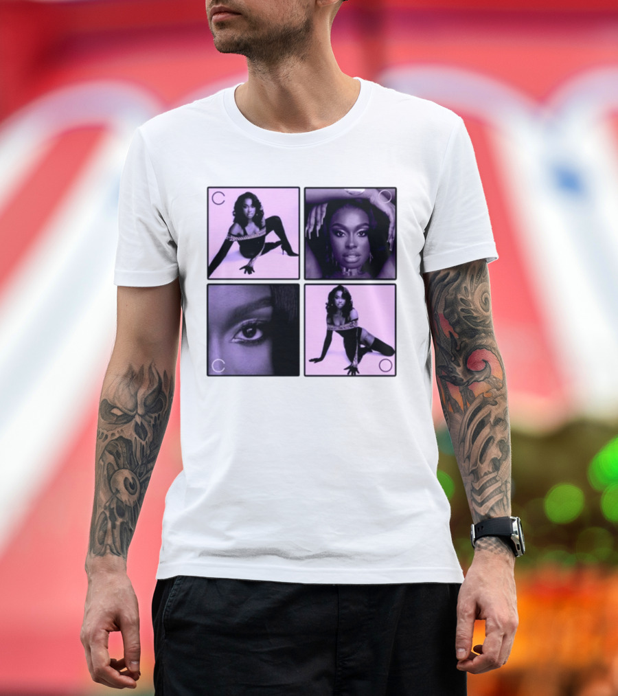 Coco Purple Photo Collage in Ivory with Circles T-Shirt